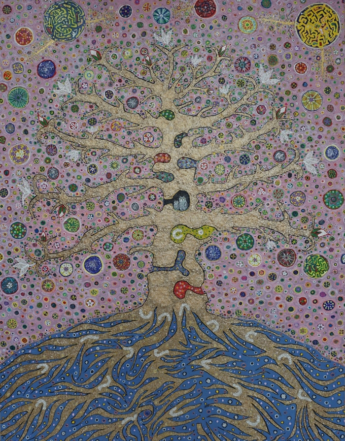 ▲『The Tree of Karma-Day』 1120×1450㎜, Acrylic & Mixed media. 박인作
