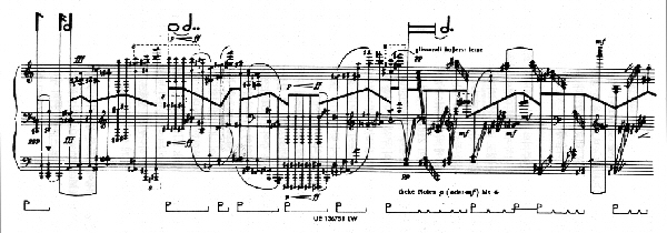 20세기 후반 독일 작곡가 슈톡하우젠의 '피아노조곡 10번' 악보
